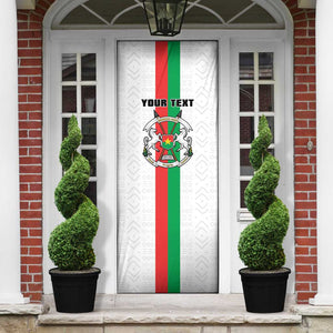 Personalized Burkina Faso Striped Door Cover African Mud Cloth Pattern - White