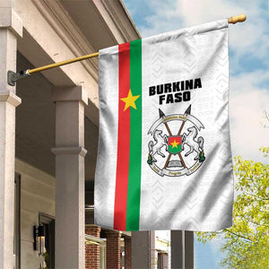 Burkina Faso Garden Flag Striped White - Bogolan Pattern - African Pride