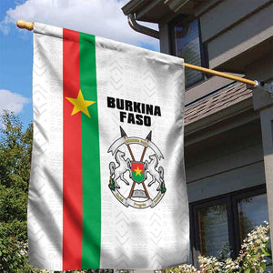 Burkina Faso Garden Flag Striped White - Bogolan Pattern - African Pride