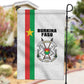 Burkina Faso Garden Flag Striped White - Bogolan Pattern - African Pride