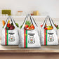 Burkina Faso Grocery Bag Striped White - Bogolan Pattern - African Pride