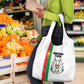 Burkina Faso Grocery Bag Striped White - Bogolan Pattern - African Pride