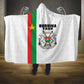 Burkina Faso Hooded Blanket Striped White - Bogolan Pattern - African Pride