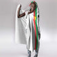 Burkina Faso Hooded Blanket Striped White - Bogolan Pattern - African Pride