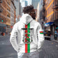 Personalized Burkina Faso Hoodie Striped White - Bogolan Pattern - African Pride