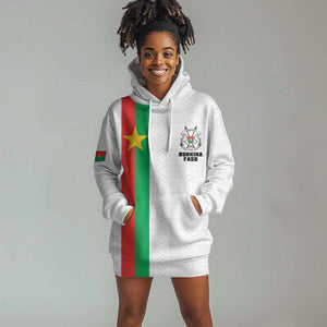 Personalized Burkina Faso Hoodie Dress Striped White - Bogolan Pattern - African Pride