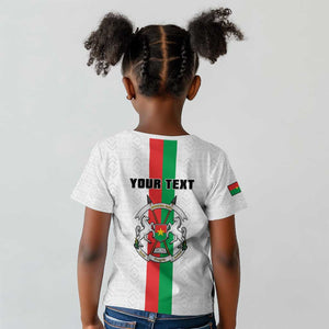 Personalized Burkina Faso Kid T shirt Striped White - Bogolan Pattern - African Pride