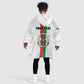 Personalized Burkina Faso Kid Wearable Blanket Hoodie Striped White - Bogolan Pattern - African Pride