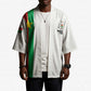 Personalized Burkina Faso Striped Kimono African Mud Cloth Pattern - White