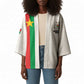 Personalized Burkina Faso Striped Kimono African Mud Cloth Pattern - White