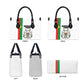 Burkina Faso Striped Leather Bag African Mud Cloth Pattern - White