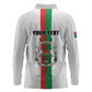 Personalized Burkina Faso Long Sleeve Polo Shirt Striped White - Bogolan Pattern - African Pride