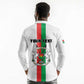 Personalized Burkina Faso Long Sleeve Polo Shirt Striped White - Bogolan Pattern - African Pride