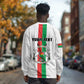 Personalized Burkina Faso Long Sleeve Shirt Striped White - Bogolan Pattern - African Pride