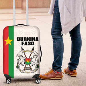 Burkina Faso Luggage Cover Striped White - Bogolan Pattern - African Pride