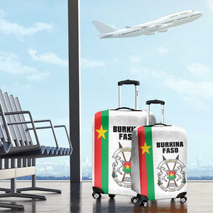 Burkina Faso Luggage Cover Striped White - Bogolan Pattern - African Pride