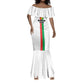Personalized Burkina Faso Mermaid Dress Striped White - Bogolan Pattern - African Pride