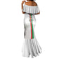 Personalized Burkina Faso Mermaid Dress Striped White - Bogolan Pattern - African Pride