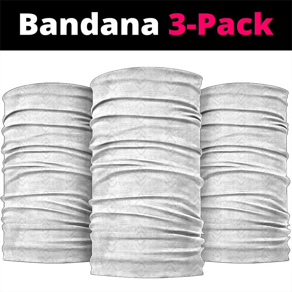 Burkina Faso Neck Gaiter Striped White - Bogolan Pattern - African Pride