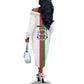 Personalized Burkina Faso Off The Shoulder Long Sleeve Dress Striped White - Bogolan Pattern - African Pride