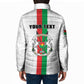 Personalized Burkina Faso Striped Padded Jacket African Mud Cloth Pattern - White
