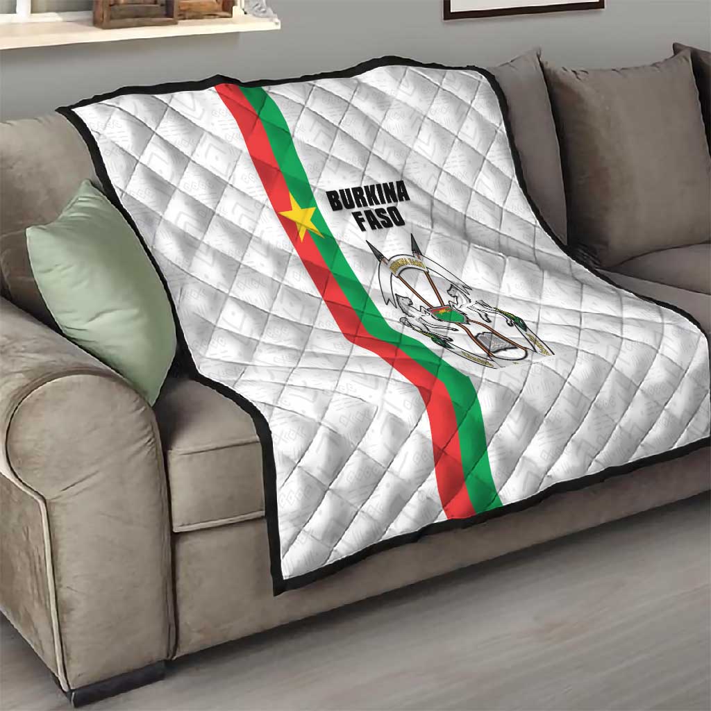 Burkina Faso Quilt Striped White - Bogolan Pattern - African Pride