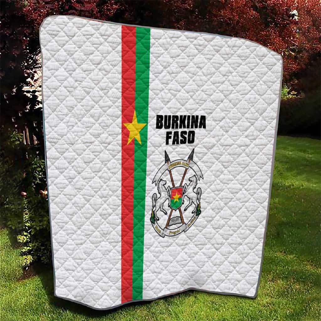 Burkina Faso Quilt Striped White - Bogolan Pattern - African Pride
