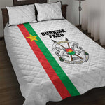 Burkina Faso Quilt Bed Set Striped White - Bogolan Pattern - African Pride