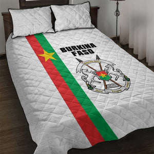 Burkina Faso Quilt Bed Set Striped White - Bogolan Pattern - African Pride