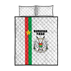 Burkina Faso Quilt Bed Set Striped White - Bogolan Pattern - African Pride