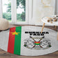 Burkina Faso Round Carpet Striped White - Bogolan Pattern - African Pride