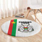 Burkina Faso Round Carpet Striped White - Bogolan Pattern - African Pride