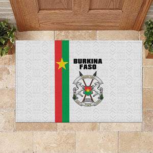 Burkina Faso Rubber Doormat Striped White - Bogolan Pattern - African Pride