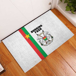 Burkina Faso Rubber Doormat Striped White - Bogolan Pattern - African Pride
