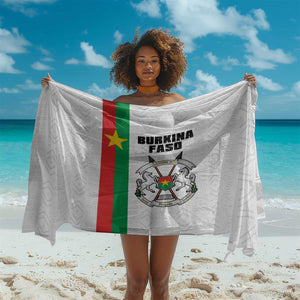 Burkina Faso Sarong Striped White - Bogolan Pattern - African Pride