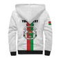 Personalized Burkina Faso Sherpa Hoodie Striped White - Bogolan Pattern - African Pride