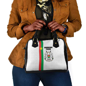 Burkina Faso Shoulder Handbag Striped White - Bogolan Pattern - African Pride