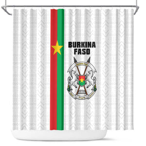 Burkina Faso Shower Curtain Striped White - Bogolan Pattern - African Pride