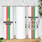 Personalized Burkina Faso Skinny Tumbler Striped White - Bogolan Pattern - African Pride