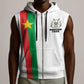 Personalized Burkina Faso Sleeveless Zip Hoodie Striped White - Bogolan Pattern - African Pride