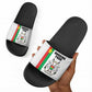 Burkina Faso Striped Slide Sandals African Mud Cloth Pattern - White