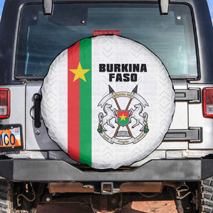 Burkina Faso Spare Tire Cover Striped White - Bogolan Pattern - African Pride