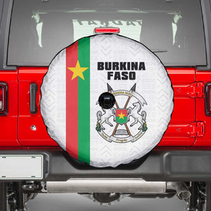 Burkina Faso Spare Tire Cover Striped White - Bogolan Pattern - African Pride