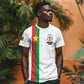 Personalized Burkina Faso T shirt Striped White - Bogolan Pattern - African Pride