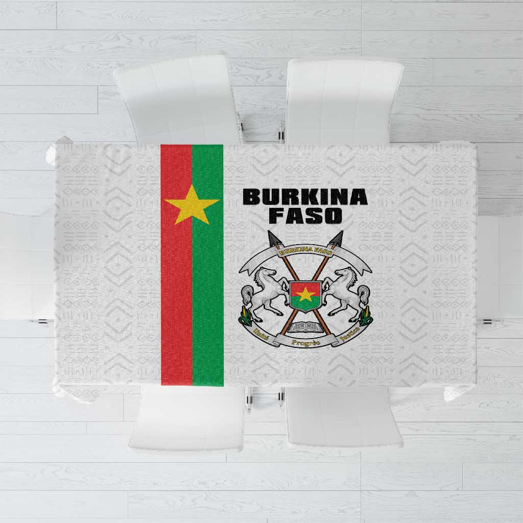 Burkina Faso Tablecloth Striped White - Bogolan Pattern - African Pride