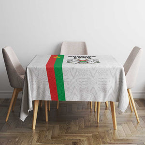Burkina Faso Tablecloth Striped White - Bogolan Pattern - African Pride