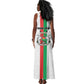 Personalized Burkina Faso Tank Maxi Dress Striped White - Bogolan Pattern - African Pride