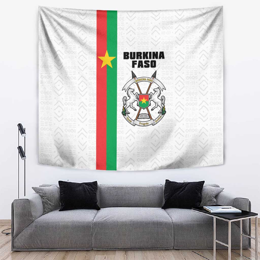 Burkina Faso Tapestry Striped White - Bogolan Pattern - African Pride