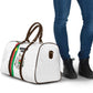Burkina Faso Striped Travel Bag African Mud Cloth Pattern - White