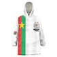 Personalized Burkina Faso Wearable Blanket Hoodie Striped White - Bogolan Pattern - African Pride